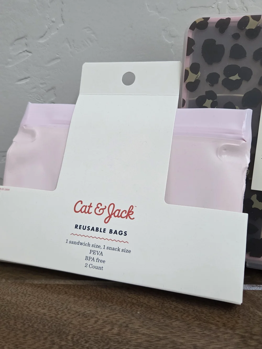 Cat & Jack Target Leopard Print Snackle Box and Reusable Bags Set